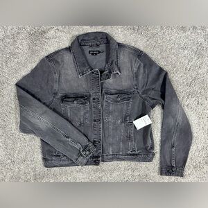NWT-Good American “Committed To Fit” Denim Jacket-Black/Gray- Womens XL